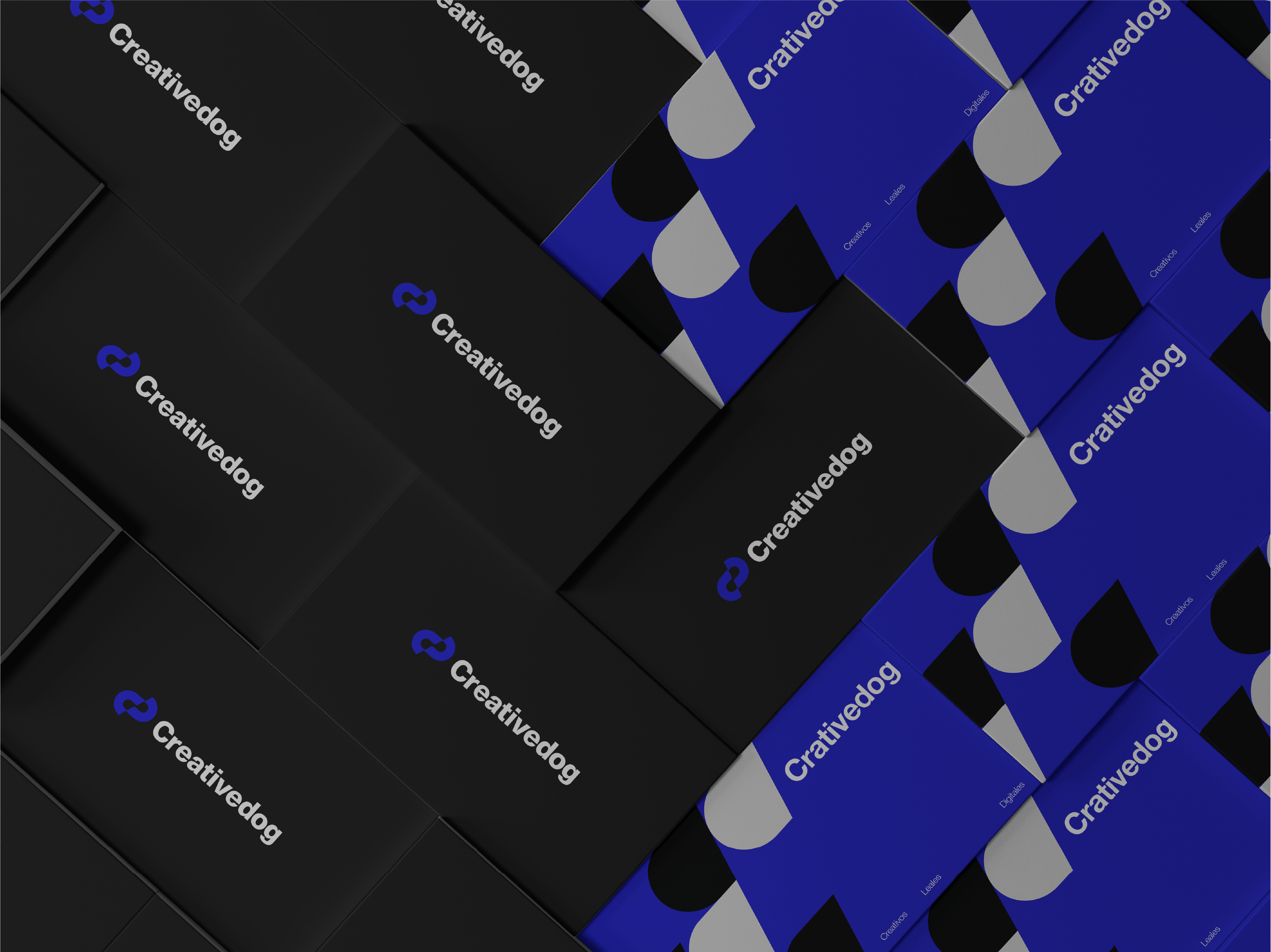 Creativedog brand pattern — tiled business cards