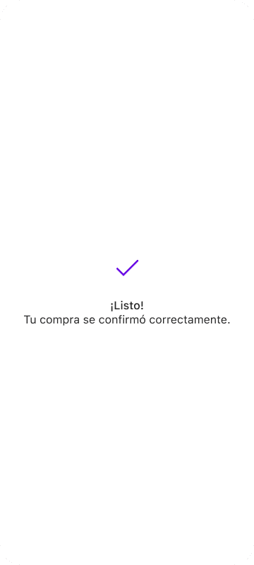 Altatienda — purchase confirmed checkmark
