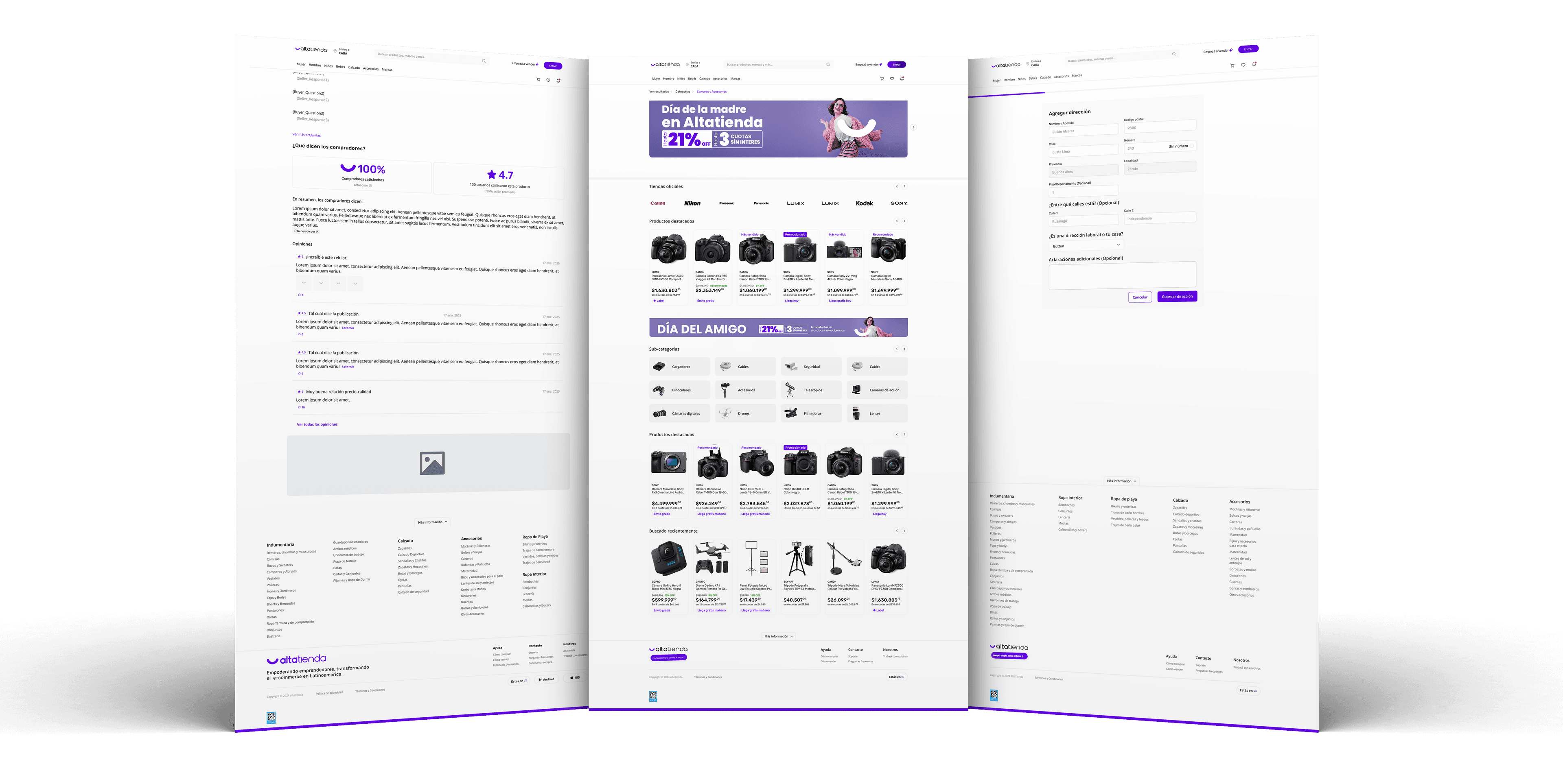 Altatienda — website, tablet, and mobile mockups