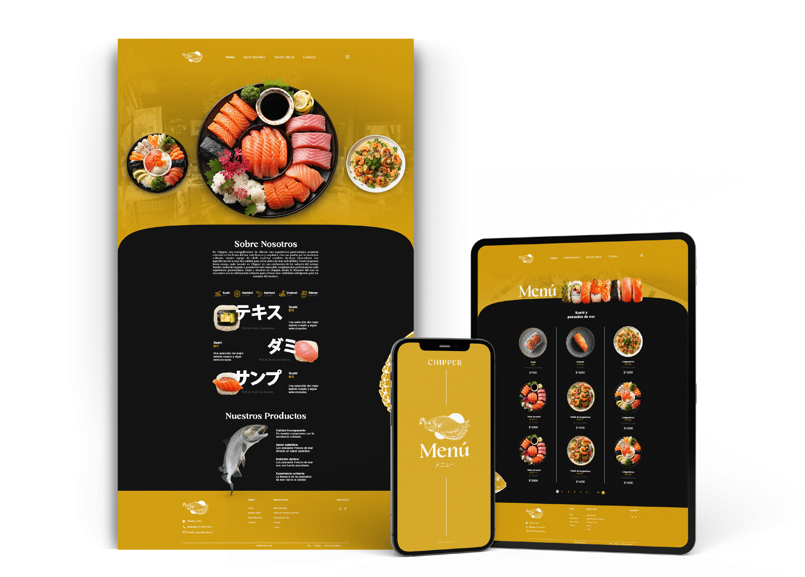 Chipper — website, tablet, and mobile mockups