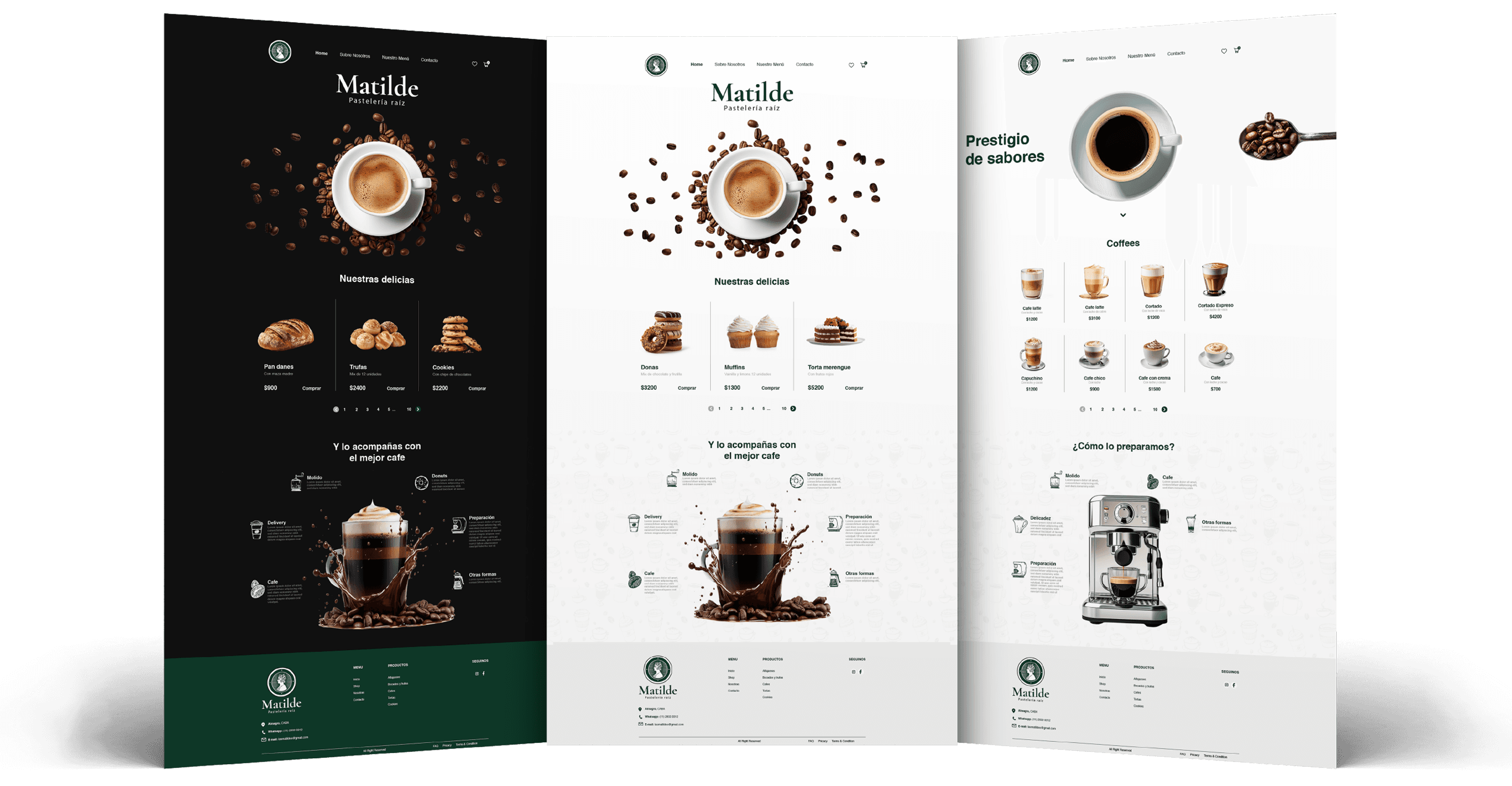 Matilde — website and device mockups