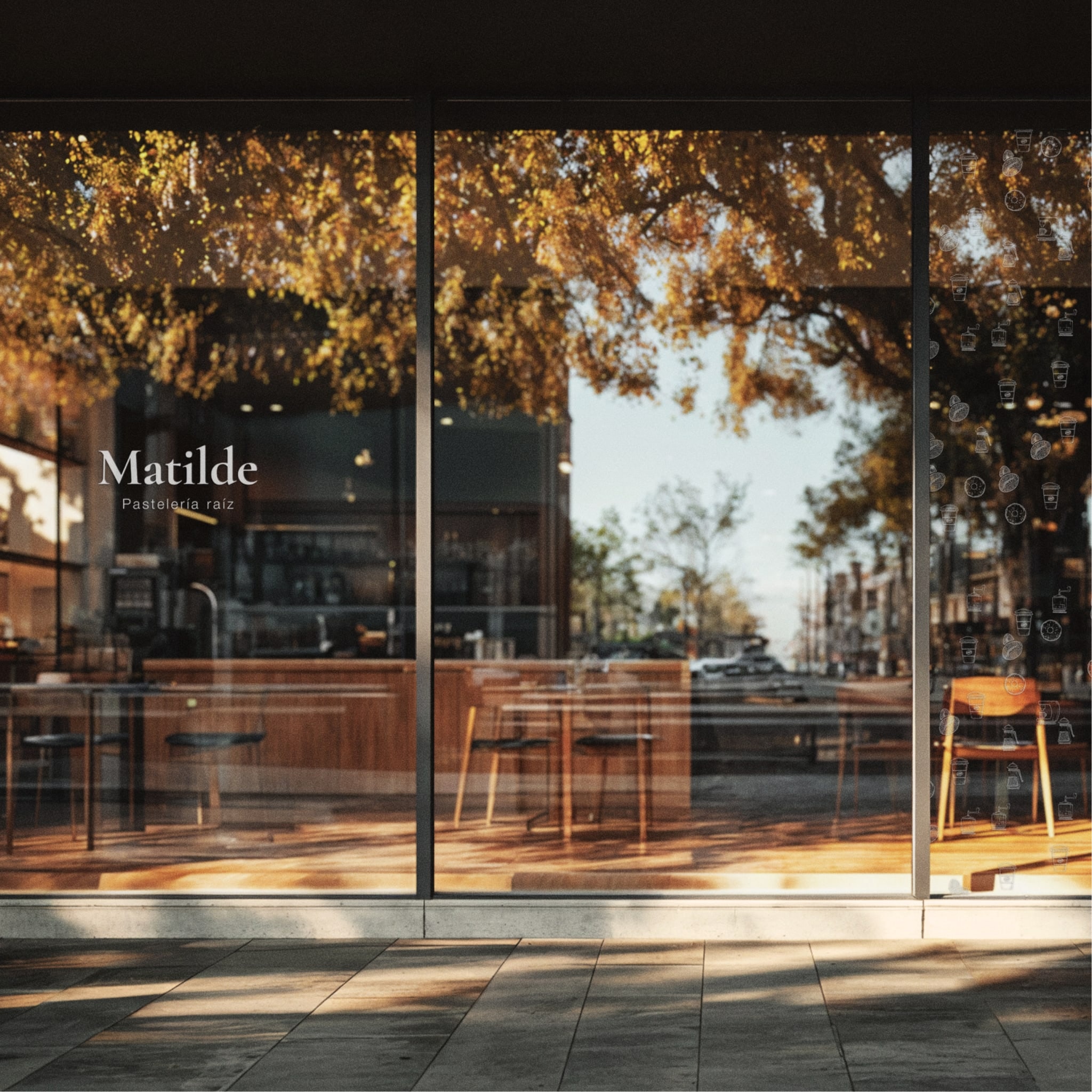 The Matilde storefront, the wordmark on the glass