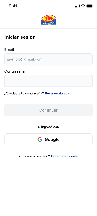 After — redesigned log-in screen