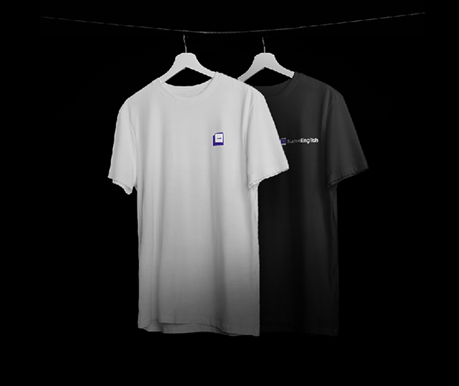 Native English — t-shirts on hangers